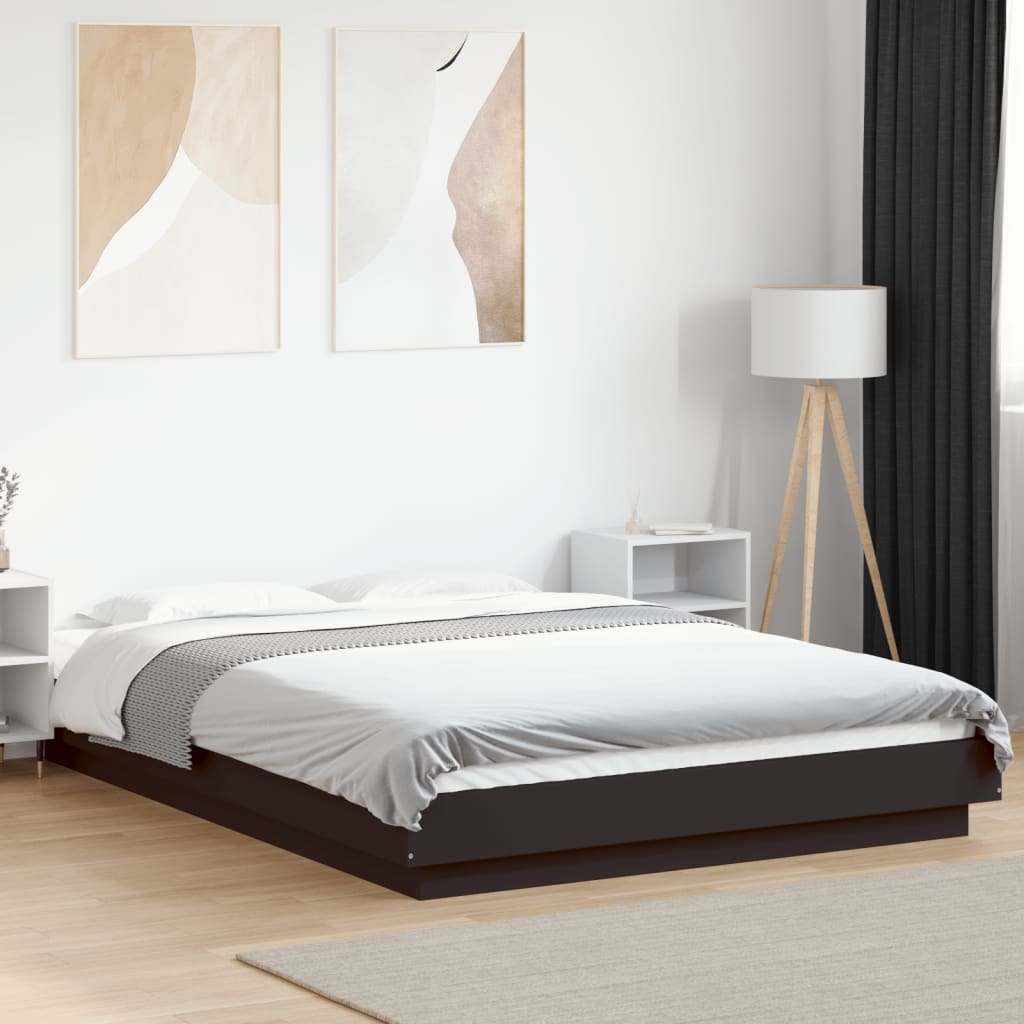 Giroletto Con Luci Led Nero 120x190 Cm In Legno Multistrato