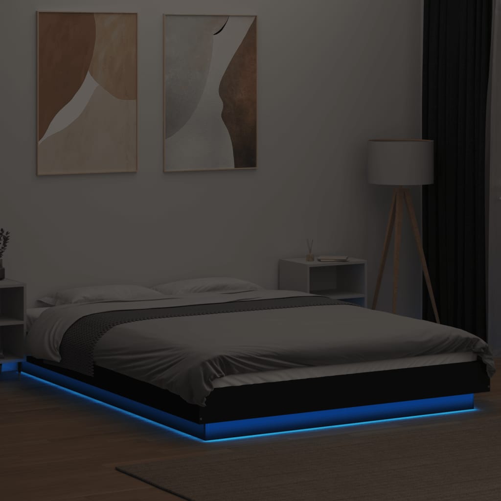 Giroletto Con Luci Led Nero 120x190 Cm In Legno Multistrato - Image 4