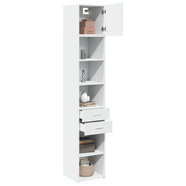 Mobile Sottile Bianco 40x42,5x225 Cm In Truciolato - Image 3