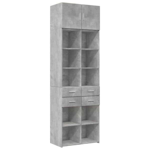 Armadietto Grigio Cemento 70x42,5x225 Cm In Legno Multistrato - Image 2