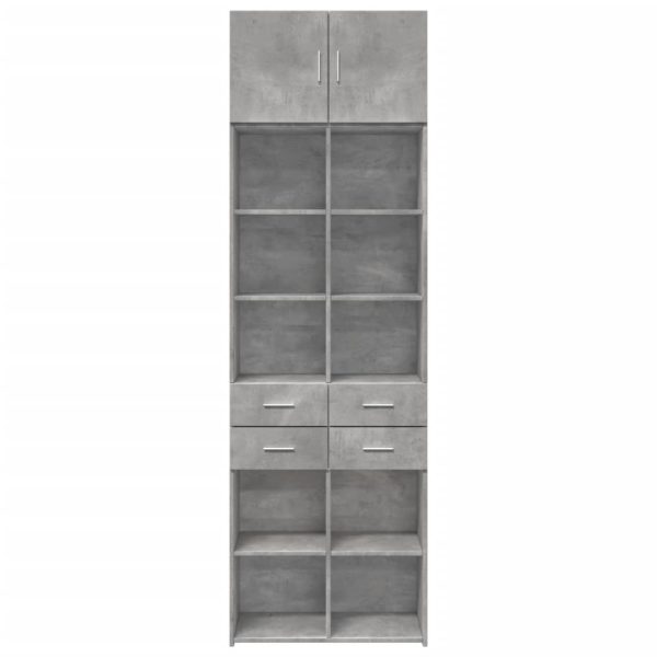 Armadietto Grigio Cemento 70x42,5x225 Cm In Legno Multistrato - Image 4