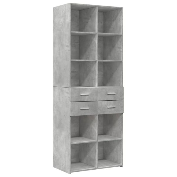 Armadietto Grigio Cemento 70x42,5x225 Cm In Legno Multistrato - Image 6