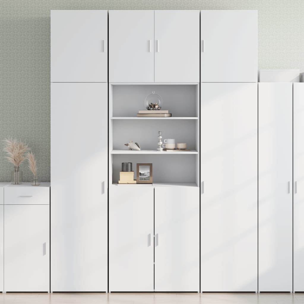 Credenza Bianca 80x42,5x249 Cm In Legno Multistrato