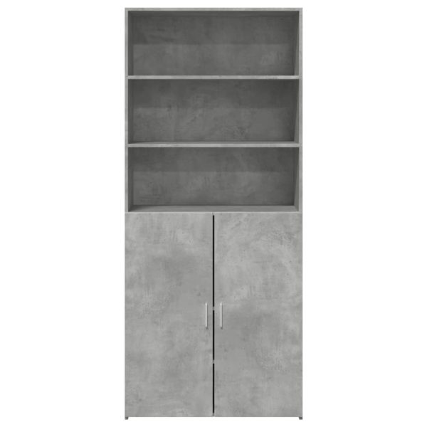 Credenza Grigio Cemento 80x42,5x185 Cm In Legno Multistrato - Image 4