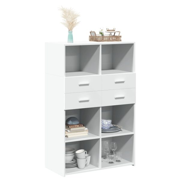 Credenza Bianca 80x42,5x124 Cm In Legno Multistrato - Image 3