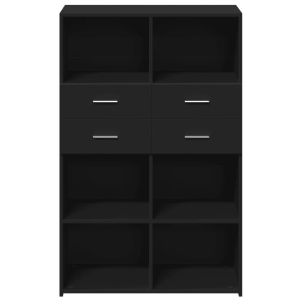 Credenza Nera 80x42,5x124 Cm In Legno Multistrato - Image 4