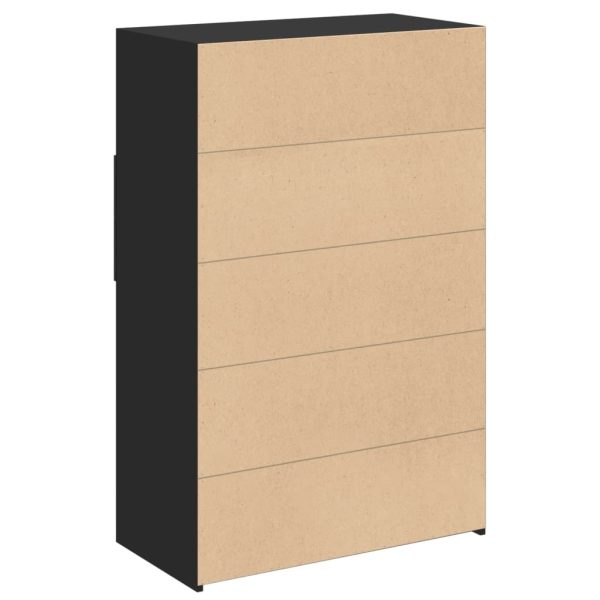 Credenza Nera 80x42,5x124 Cm In Legno Multistrato - Image 6