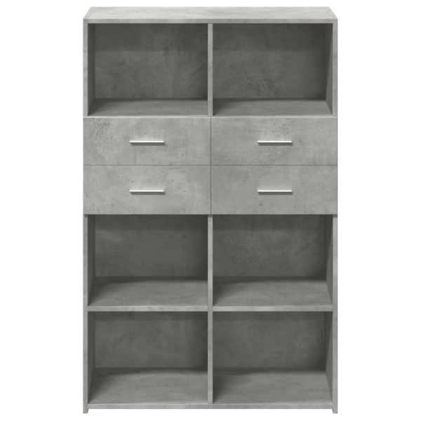 Credenza Grigio Cemento 80x42,5x124 Cm In Legno Multistrato - Image 4