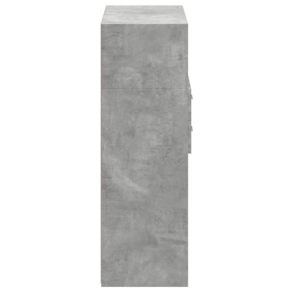 Credenza Grigio Cemento 80x42,5x124 Cm In Legno Multistrato - Image 5