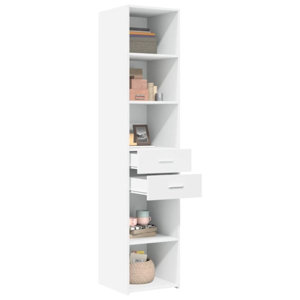Credenza Bianca 40x42,5x185 Cm In Legno Multistrato - Image 3