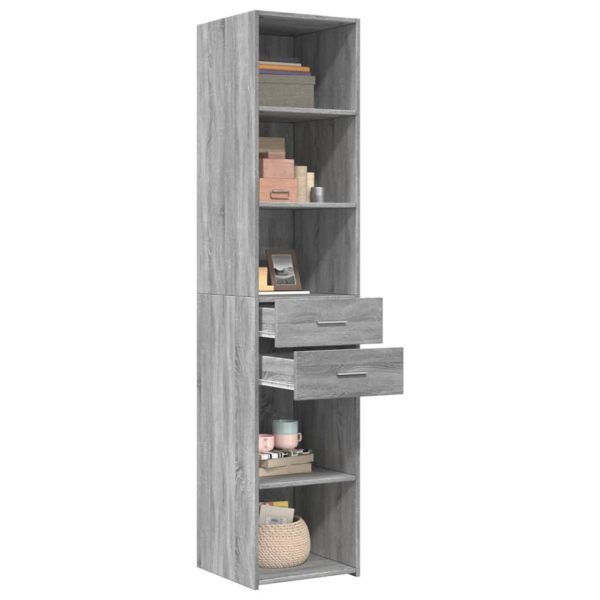 Credenza Grigio Sonoma 40x42,5x185 Cm In Legno Multistrato - Image 3