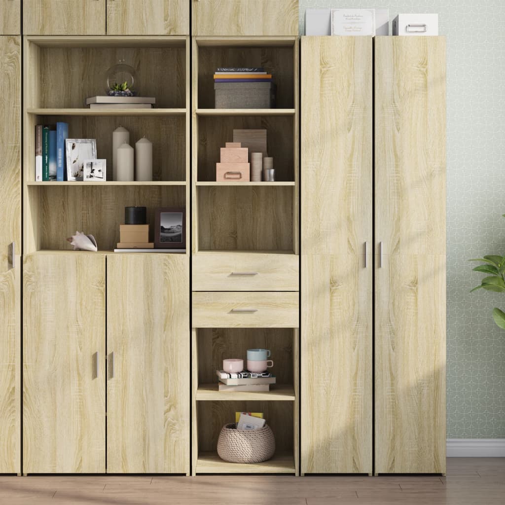 Credenza Rovere Sonoma 45x42,5x185 Cm In Legno Multistrato