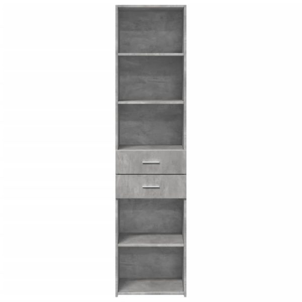 Credenza Grigio Cemento 45x42,5x185 Cm In Legno Multistrato - Image 4