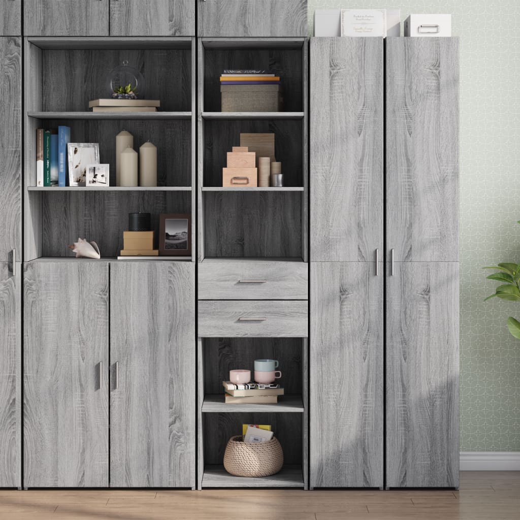 Credenza Grigio Sonoma 45x42,5x185 Cm In Legno Multistrato