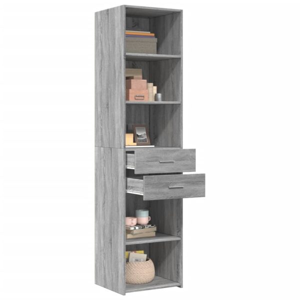 Credenza Grigio Sonoma 45x42,5x185 Cm In Legno Multistrato - Image 3