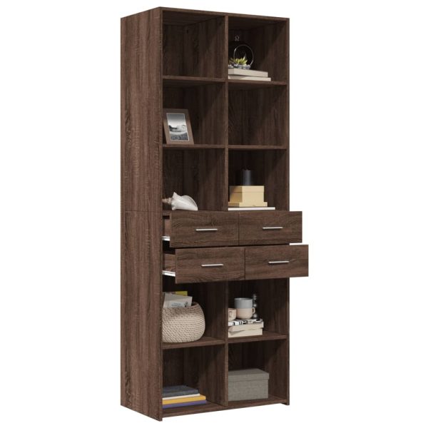 Credenza Rovere Marrone 70x42,5x185 Cm In Legno Multistrato - Image 3
