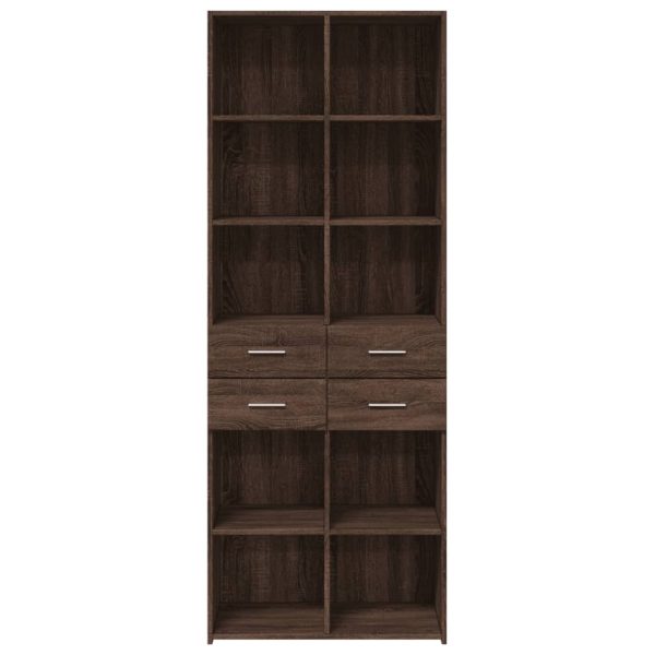 Credenza Rovere Marrone 70x42,5x185 Cm In Legno Multistrato - Image 4