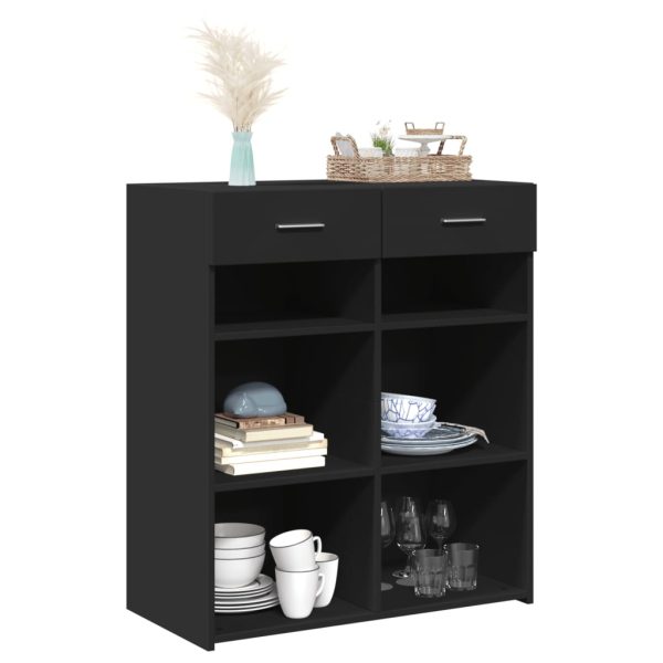 Credenza Nera 80x42,5x93 Cm In Legno Multistrato - Image 3