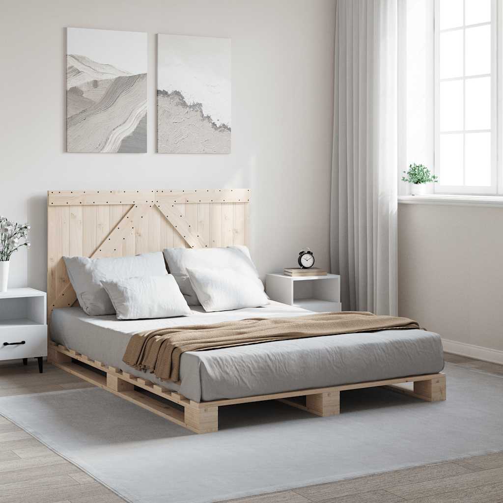 Giroletto Con Testiera 140x200 Cm In Legno Massello Di Pino