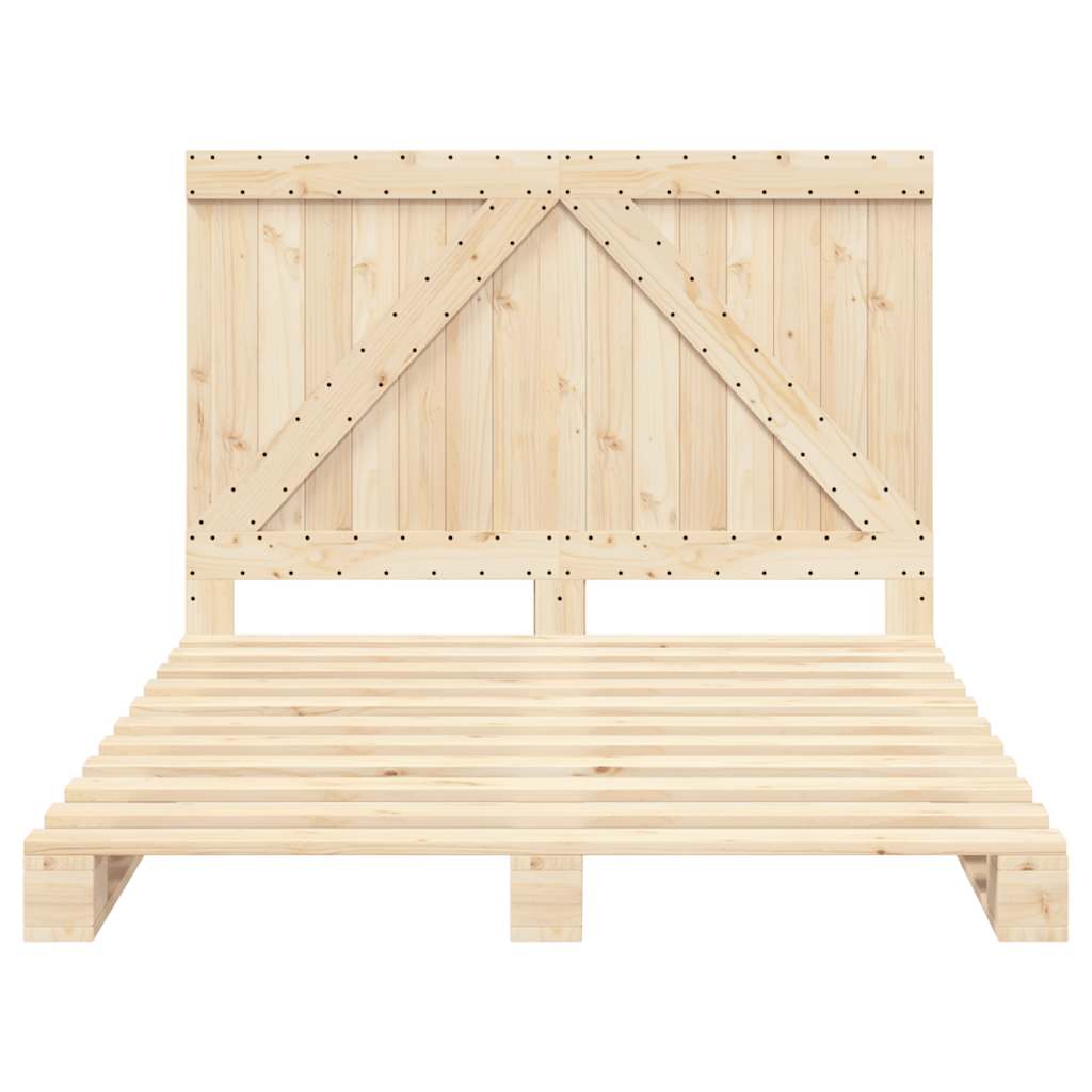 Giroletto Con Testiera 140x200 Cm In Legno Massello Di Pino - Image 5