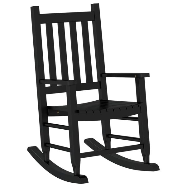Sedie A Dondolo Per Bambini 2 Pz Nere Legno Massello Di Pioppo - Image 3