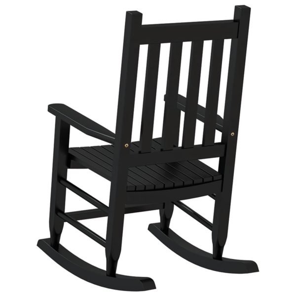 Sedie A Dondolo Per Bambini 2 Pz Nere Legno Massello Di Pioppo - Image 6