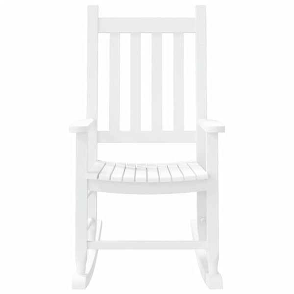 Sedie A Dondolo Per Bambini 2 Pz Bianche Legno Massello Pioppo - Image 4