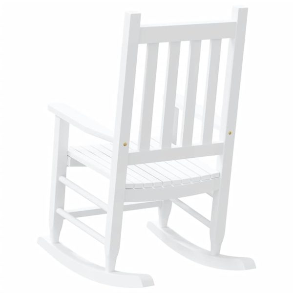 Sedie A Dondolo Per Bambini 2 Pz Bianche Legno Massello Pioppo - Image 6