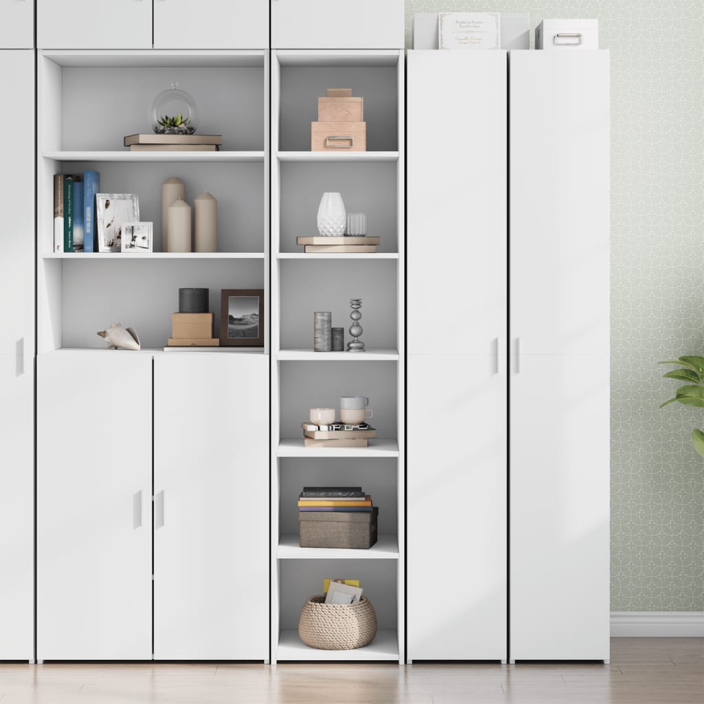 Credenza Bianca 40x41x185cm In Legno Multistrato