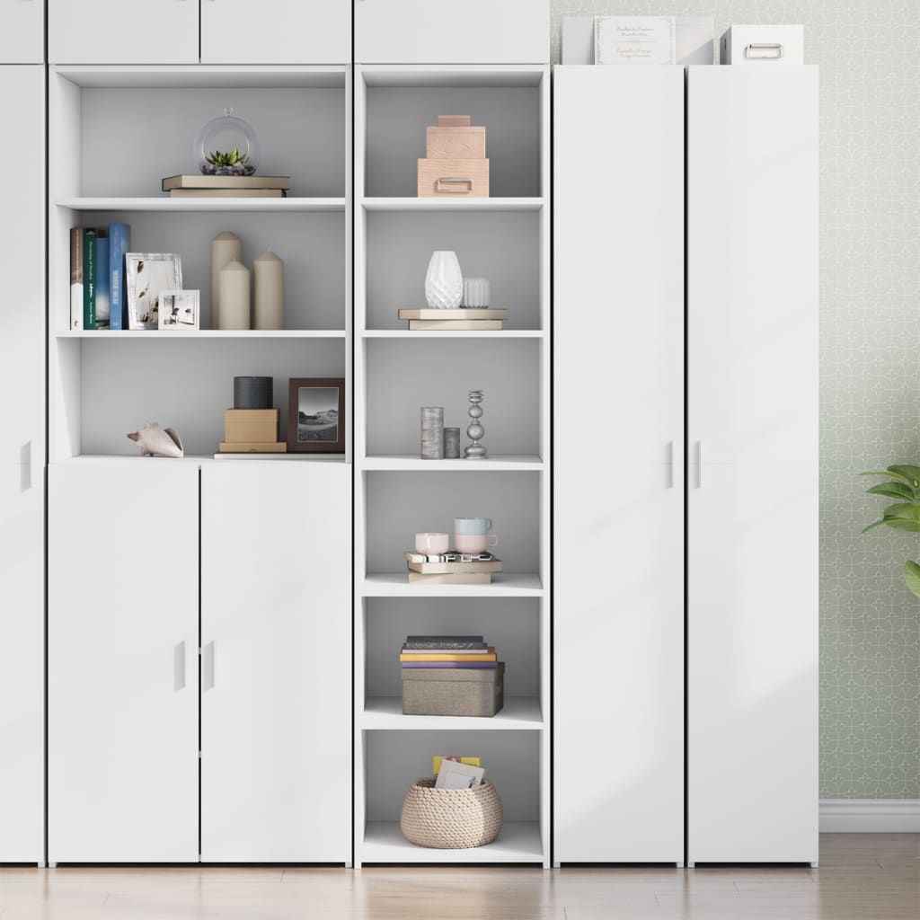 Credenza Bianca 45x41x185 Cm In Legno Multistrato
