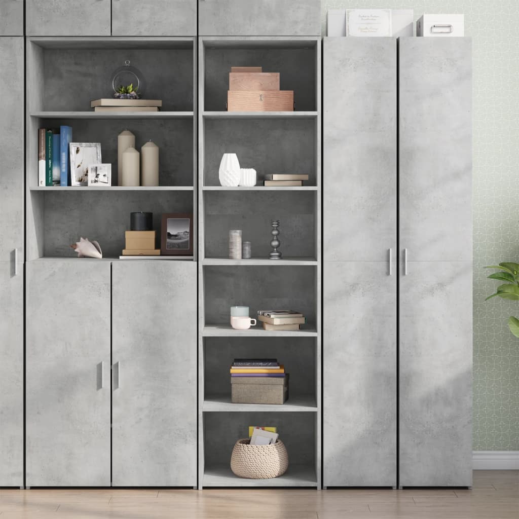 Credenza Grigio Cemento 50x41x185 In Legno Multistrato