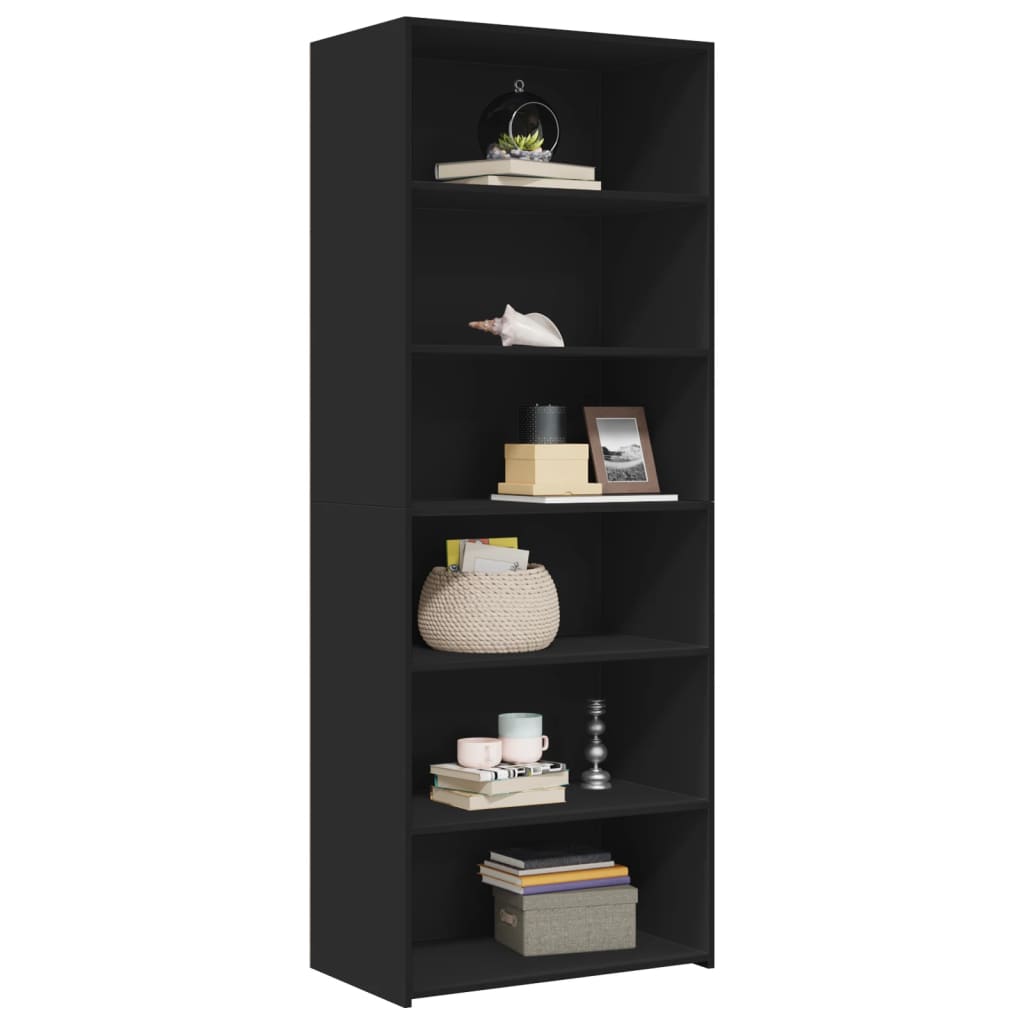 Credenza Nera 70x41x185 Cm In Legno Multistrato - Image 3