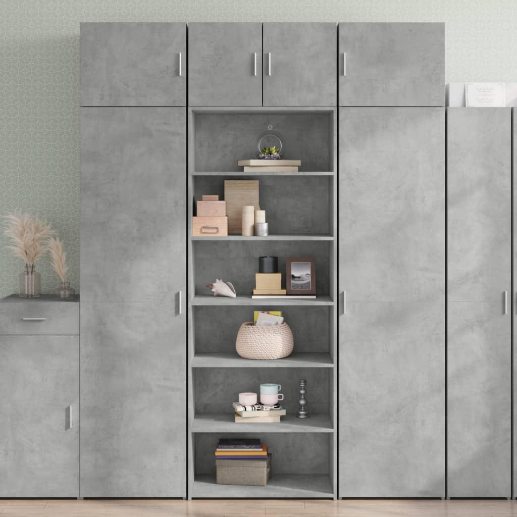 Credenza Grigio Cemento 70x41x185 Cm In Legno Multistrato
