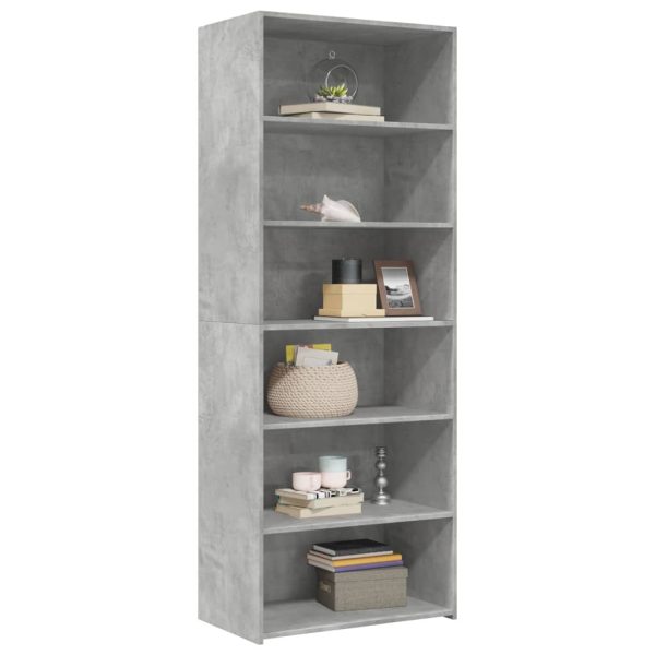 Credenza Grigio Cemento 70x41x185 Cm In Legno Multistrato - Image 3