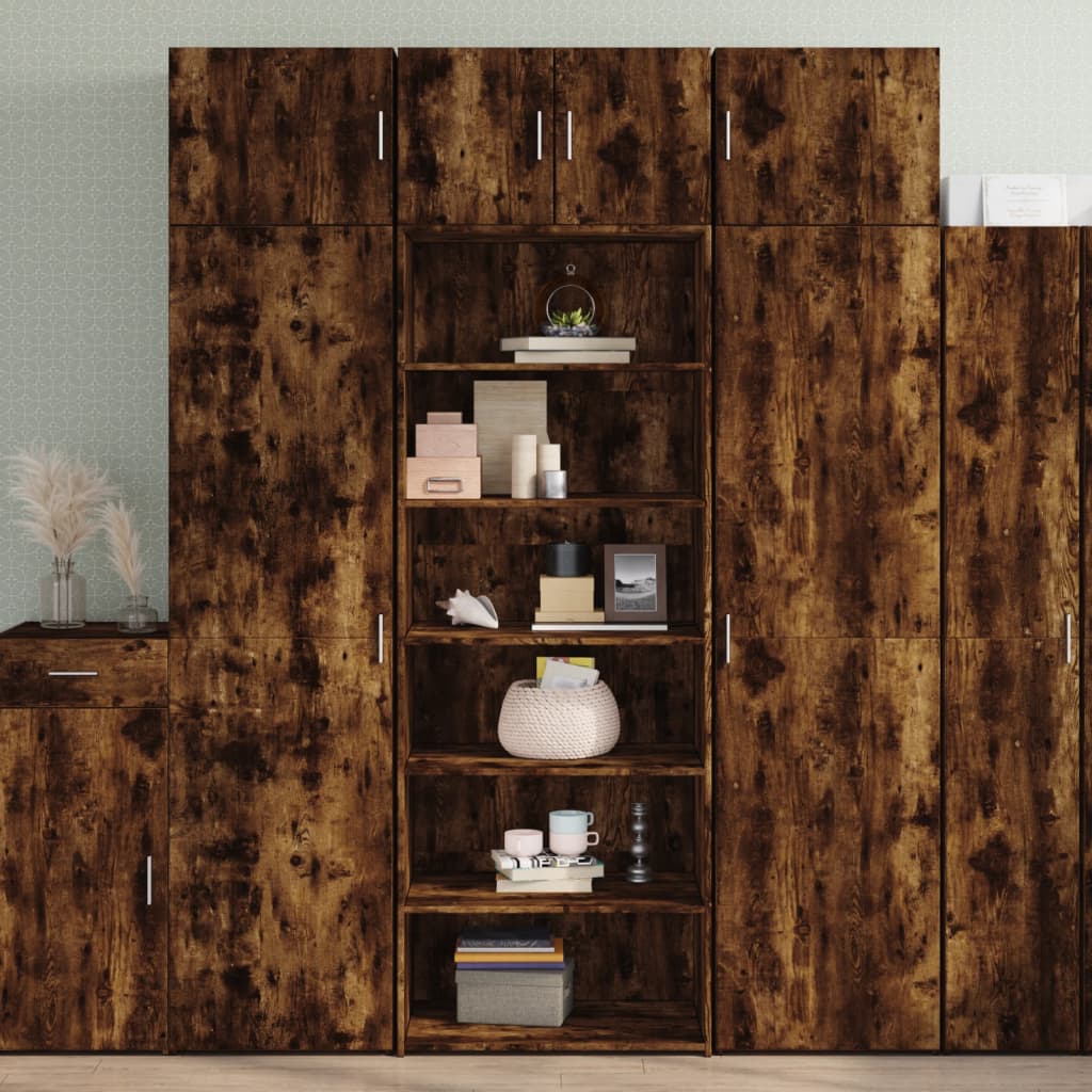 Credenza Rovere Fumo 70x41x185 Cm In Legno Multistrato