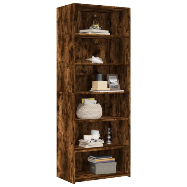 Credenza Rovere Fumo 70x41x185 Cm In Legno Multistrato - Image 3