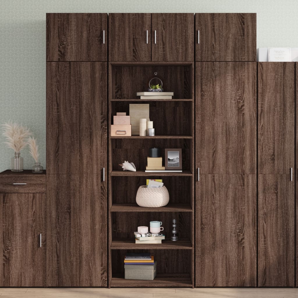 Credenza Rovere Marrone 70x41x185 Cm In Legno Multistrato