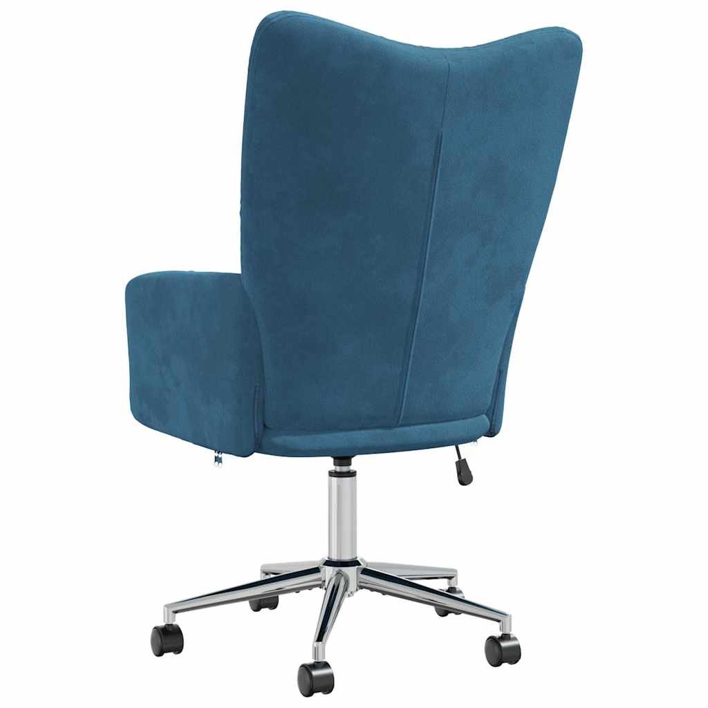 Sedia Relax Blu In Velluto - Image 5