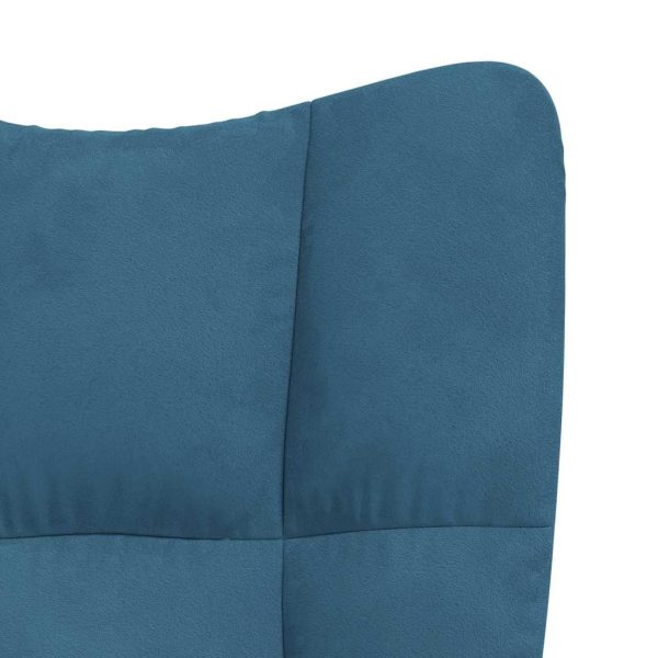 Sedia Relax Blu In Velluto - Image 6