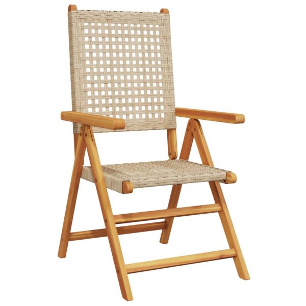 Set Pranzo Da Giardino 7 Pz Beige Polyrattan E Legno Massello - Image 3