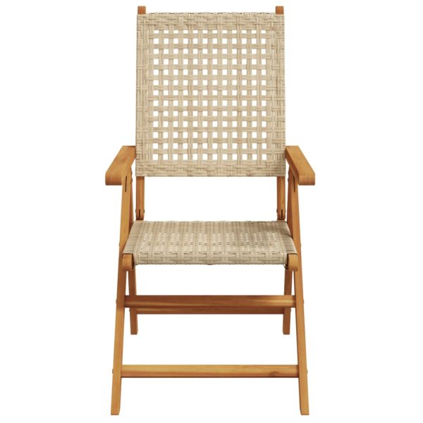 Set Pranzo Da Giardino 7 Pz Beige Polyrattan E Legno Massello - Image 4