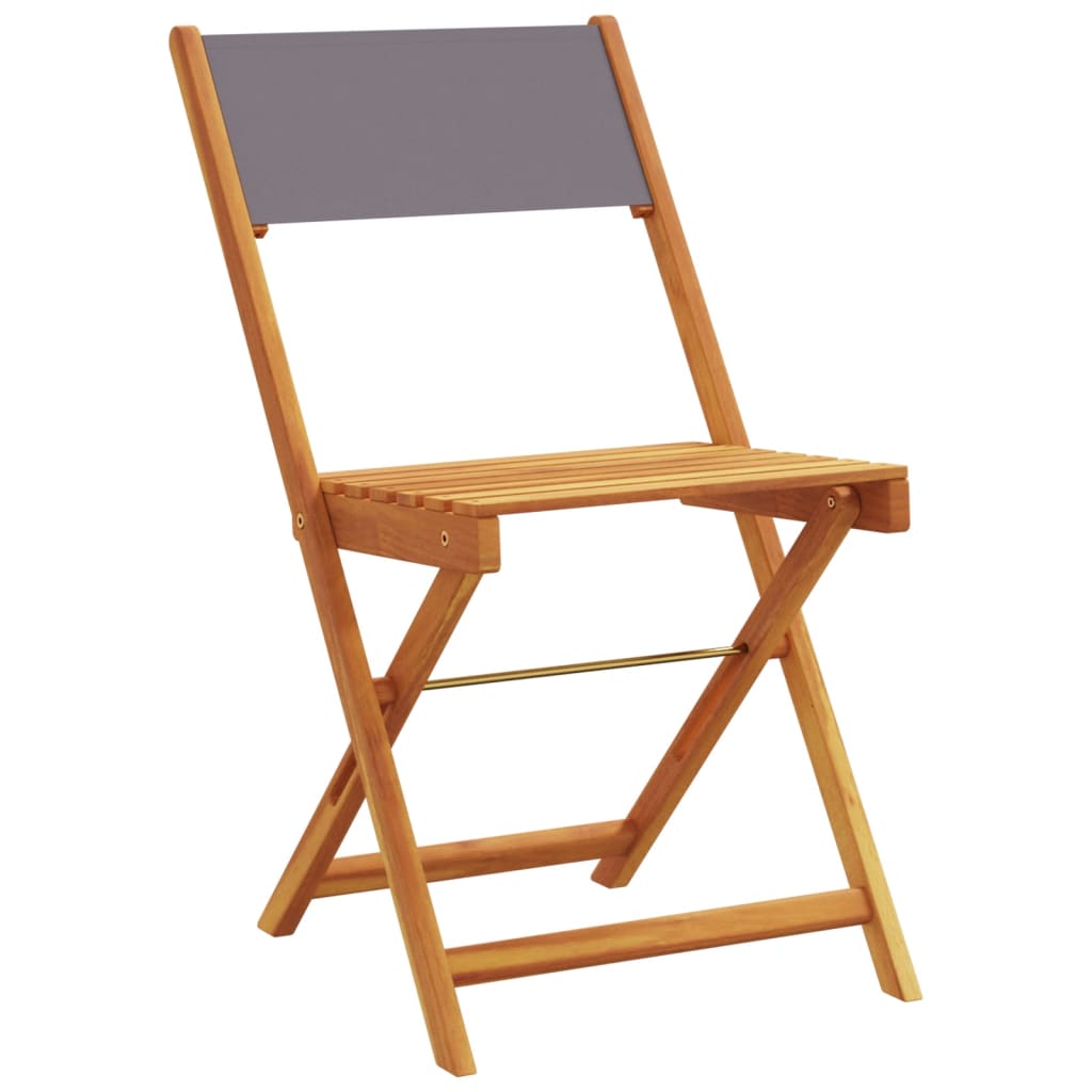 Set Da Bistrot 3pz Antracite In Tessuto E Legno Massello - Image 3
