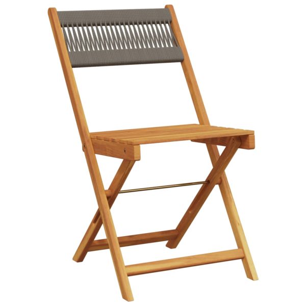Set Da Bistrot 3pz Grigio In Polipropilene E Legno Massello - Image 3