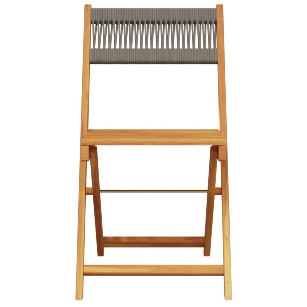 Set Da Bistrot 3pz Grigio In Polipropilene E Legno Massello - Image 4
