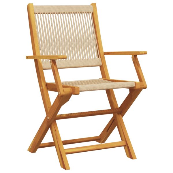 Set Da Bistrot 3pz Beige In Polipropilene E Legno Massello - Image 3