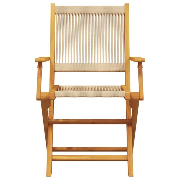 Set Da Bistrot 3pz Beige In Polipropilene E Legno Massello - Image 4