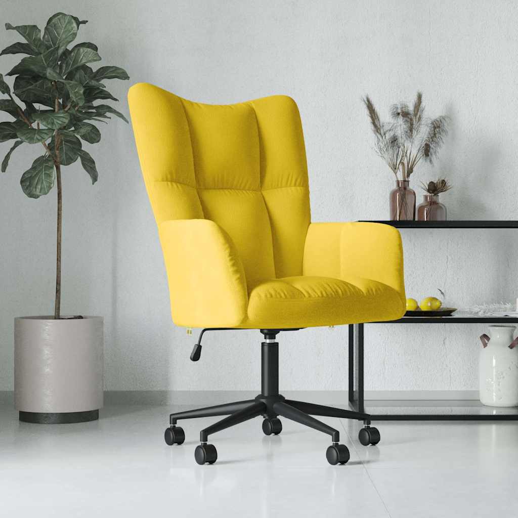Poltrona Relax Giallo Senape In Velluto