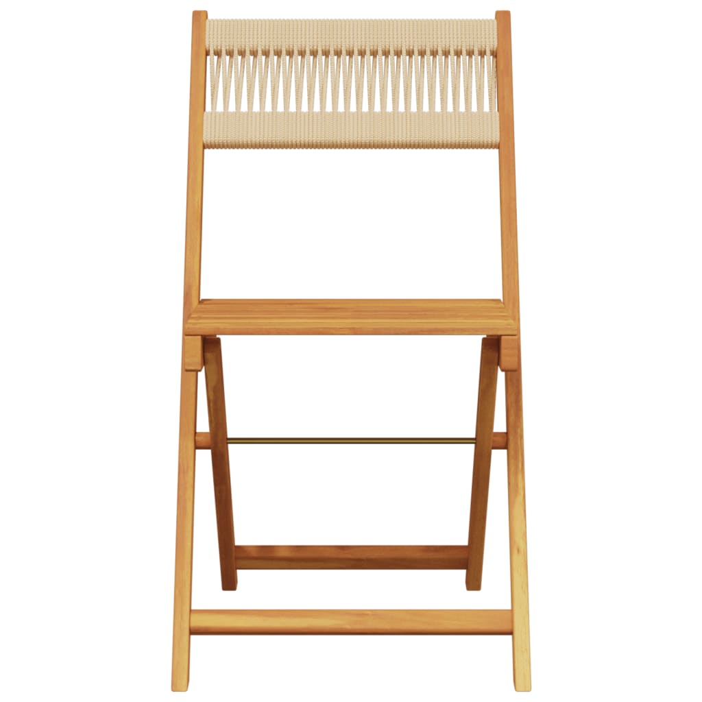 Set Da Bistrot 3pz Beige In Polipropilene E Legno Massello - Image 4
