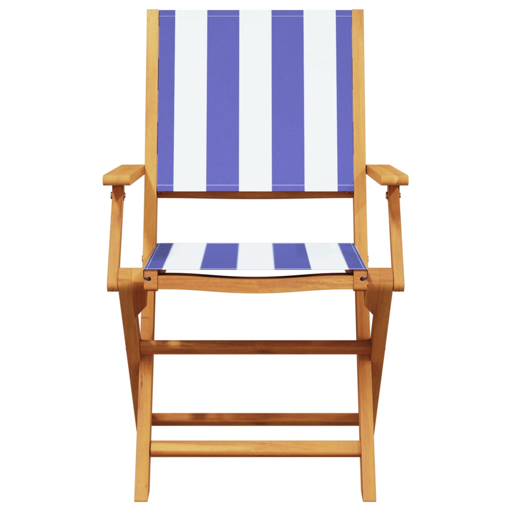 Set Da Bistrot 3pz Blu E Bianco In Tessuto E Legno Massello - Image 6