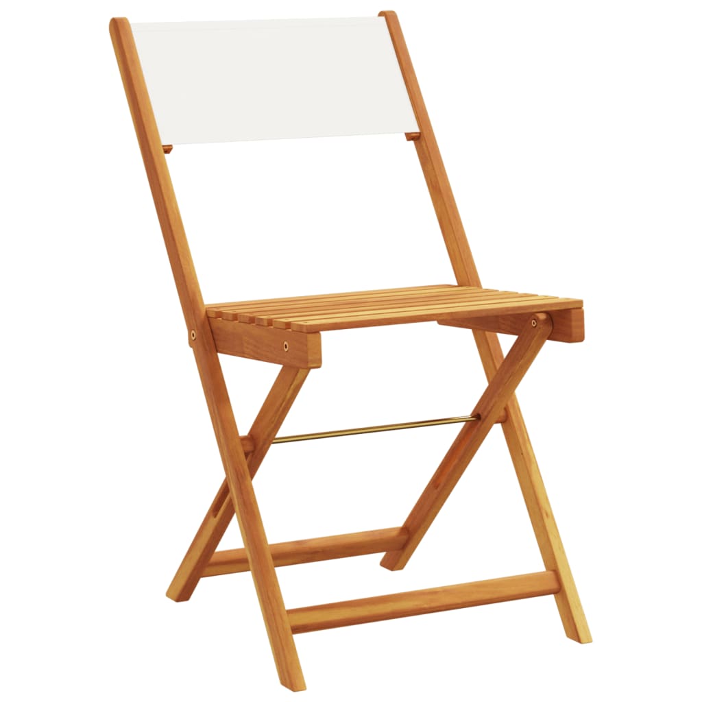 Set Da Bistrot 3pz Bianco Crema In Tessuto E Legno Massello - Image 3